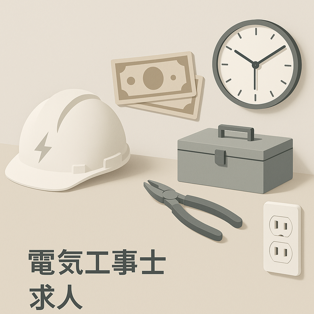 電気工事士　求人の真実：月給40〜55万と近畿8:00〜17:00