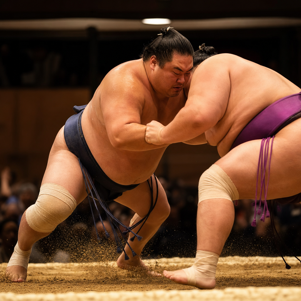 生田目の相撲は低い当たりと前進力が熱い